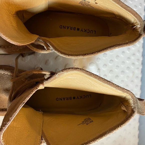LUCKY BRAND Women's Suede Lace-Up Heeled Booties - Picture 3 of 16